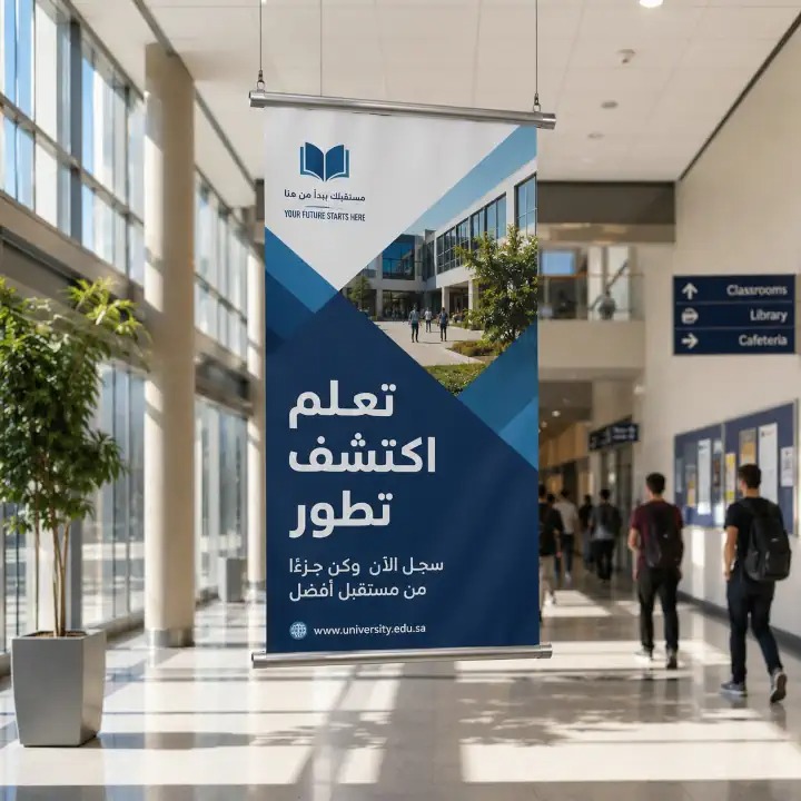 بانر معلق مخصص مع بار معدني