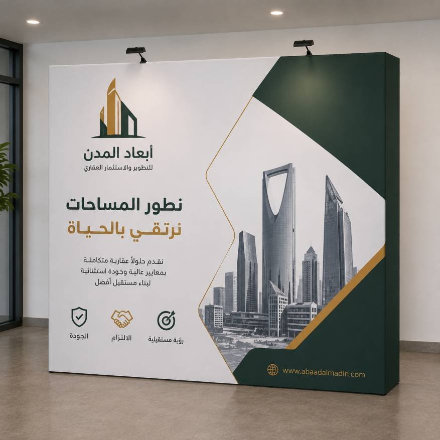 متجر سهل شوب للطباعة اونلاين في السعودية ستاند بوب اب مضيئ للمعارض