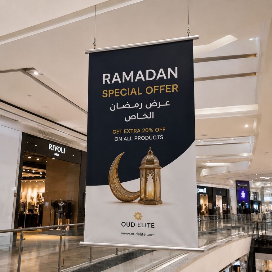 Hanging Banner with steel bar