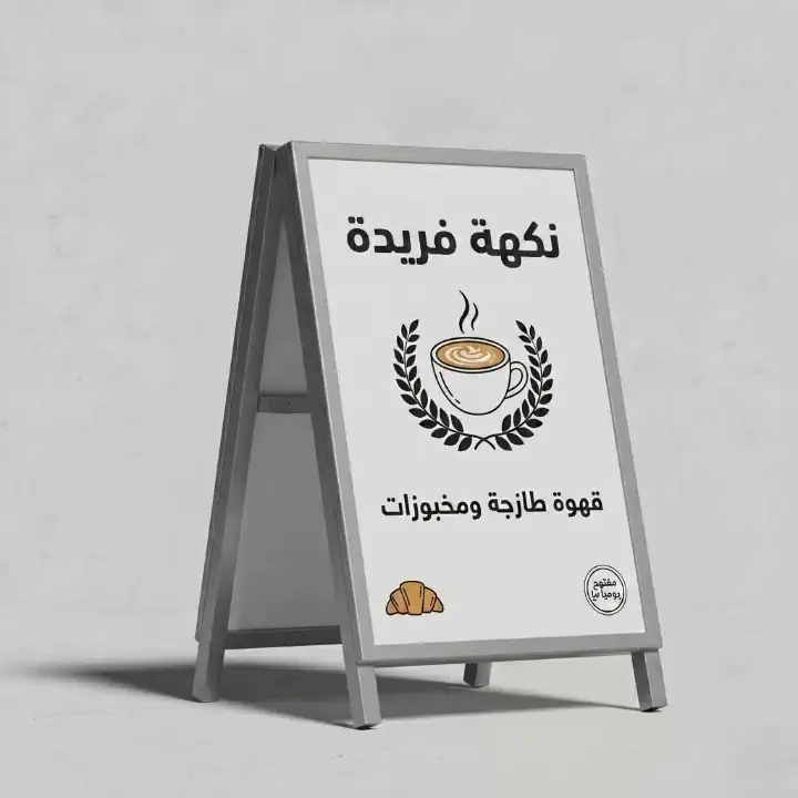 لوحة دعائية فولاذية رمادي