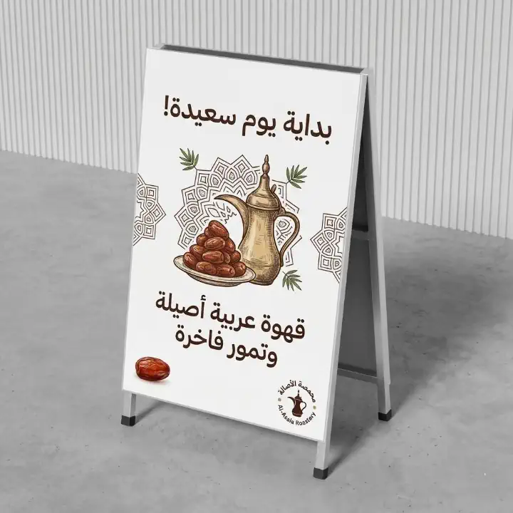 لوحة إعلانية مخصصة تحمل شعار شركة  في موقع خارجي بالسعودية