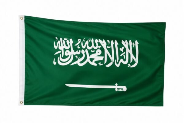 علم السعودية الخارجي الكبير مع سارية