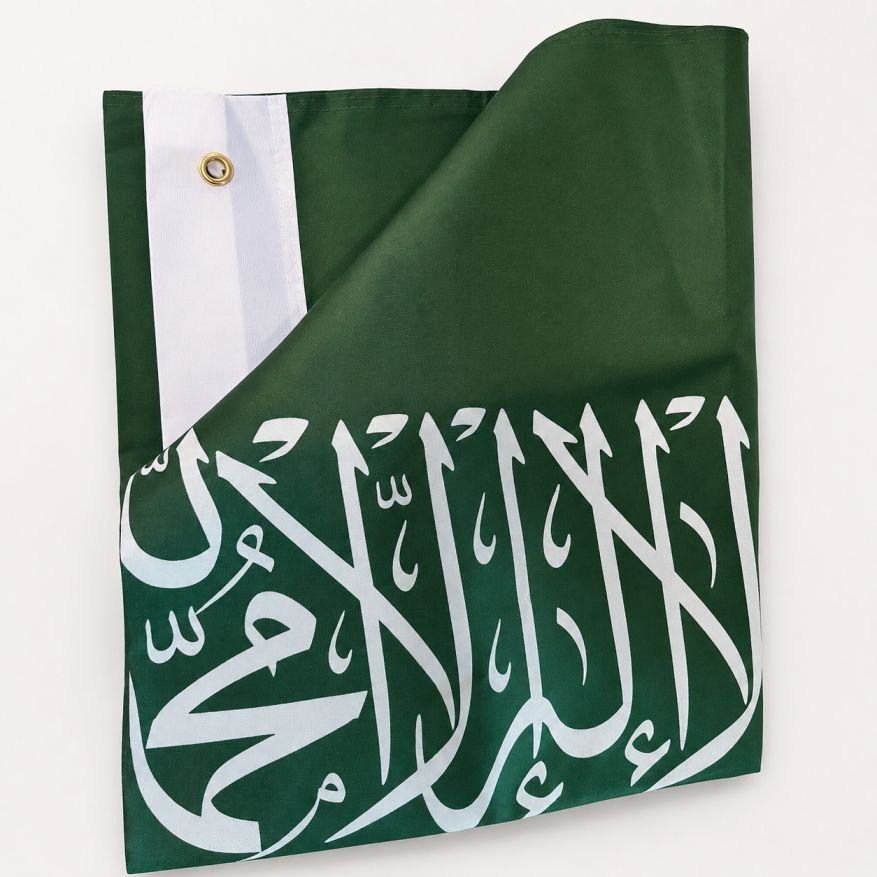 علم السعودية خارجي مطبوع قماش جبردين