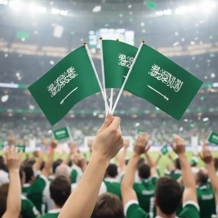 متجر سهل شوب للطباعة اونلاين في السعودية علم السعودية محمول باليد