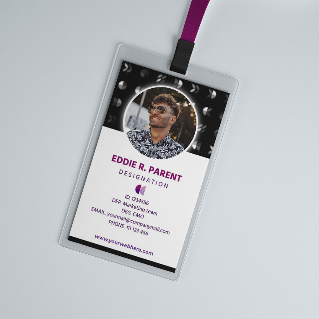 Id badge holder vertical
