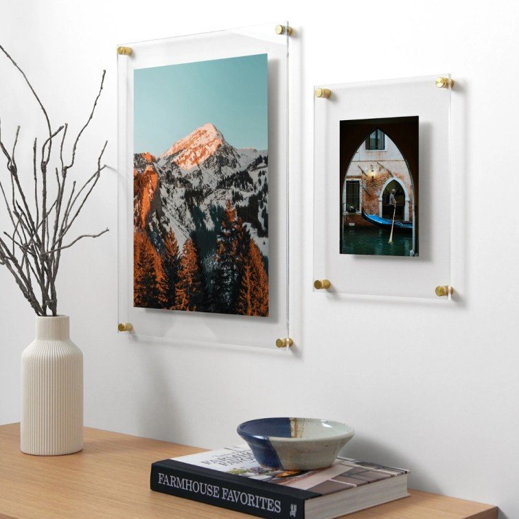 double panel acrylic wall frame