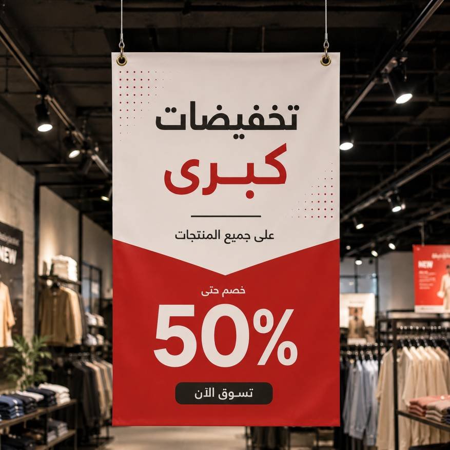 طباعة بنر مع حلقات معدنية