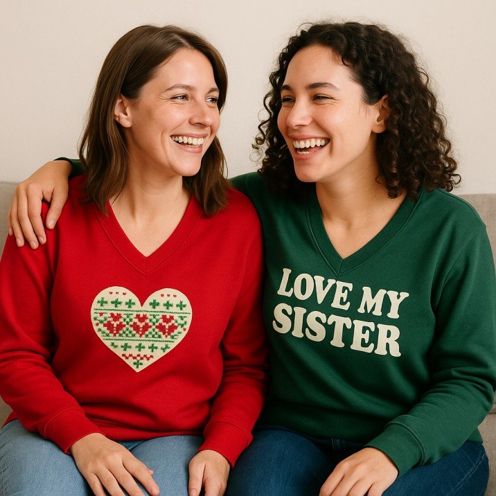 Custom Women V-neck Sweatshirt