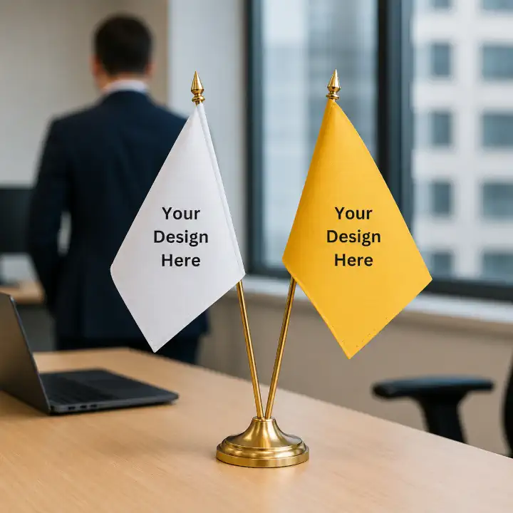 أداة التصميم أونلاين على موقع سهل شوب أثناء تخصيص الشعارات والنصوص للعلم المكتبي