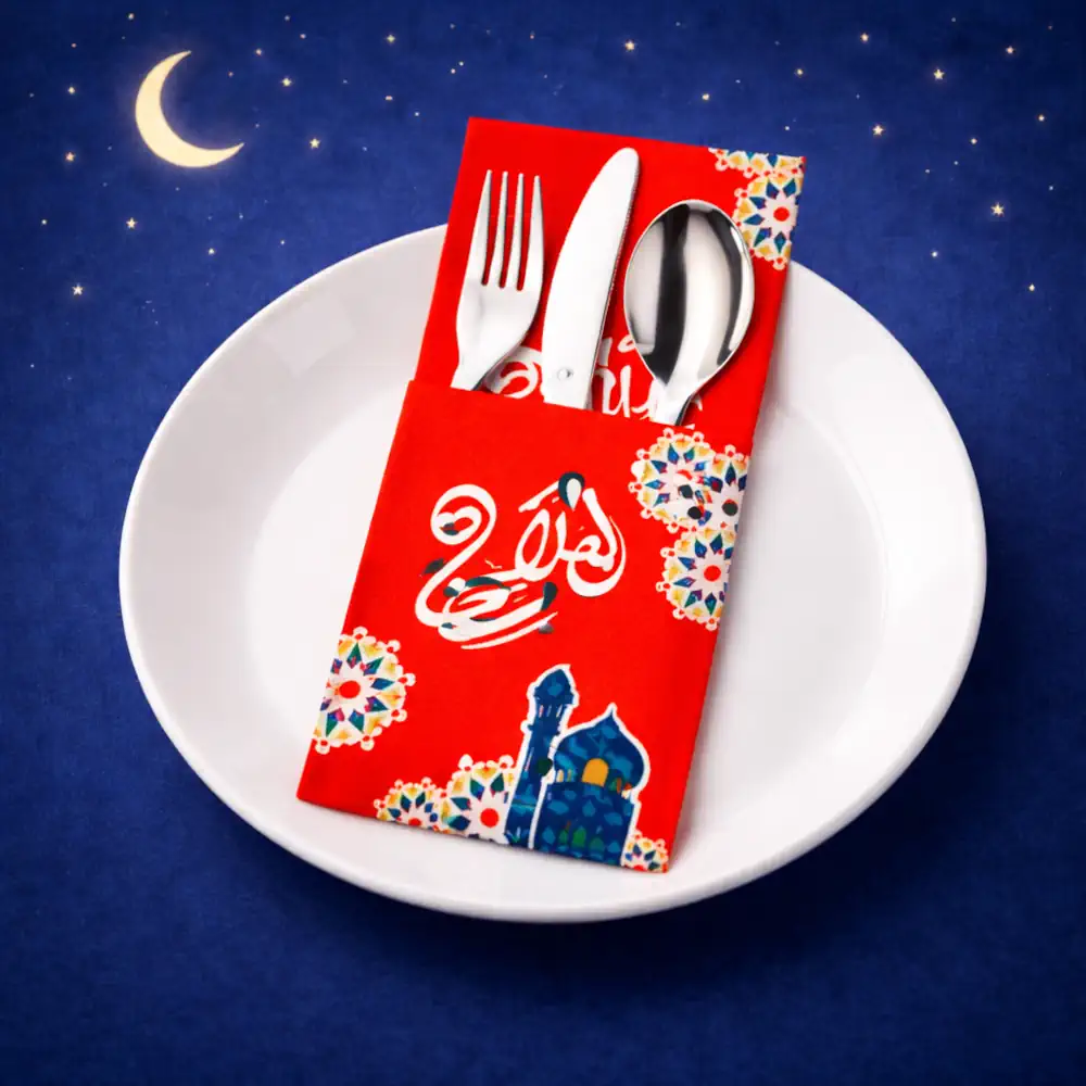 جيب ورقي حامل معلقة وسكين وشوكة2