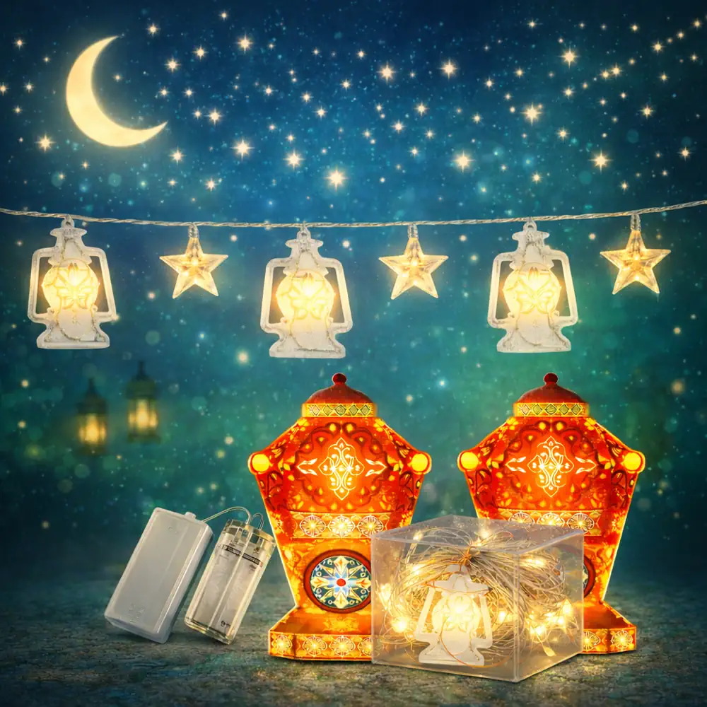 حبل زينة رمضاني فانوس مع نجمة3