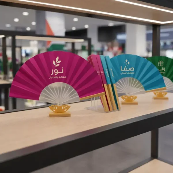 مروحة يدوية مطبوعة مخصصة بالسعودية مروحة يدوية مطبوعة مخصصة