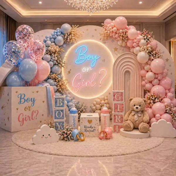 زينة حفل كشف جنس المولود