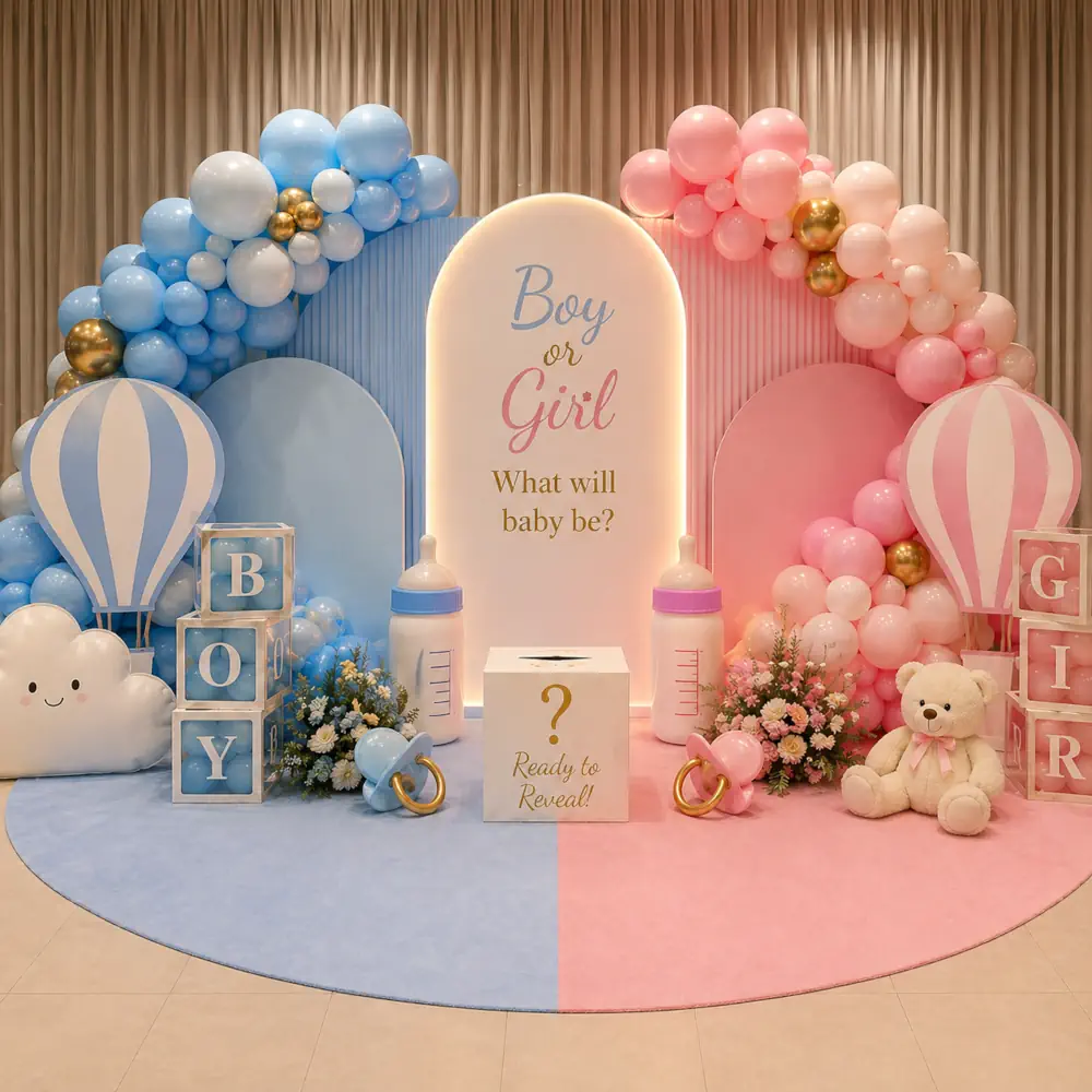 زينة حفل كشف جنس المولود