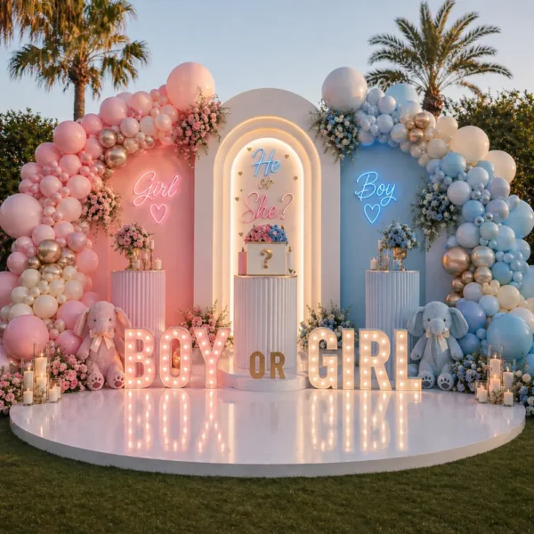 زينة حفل كشف جنس المولود