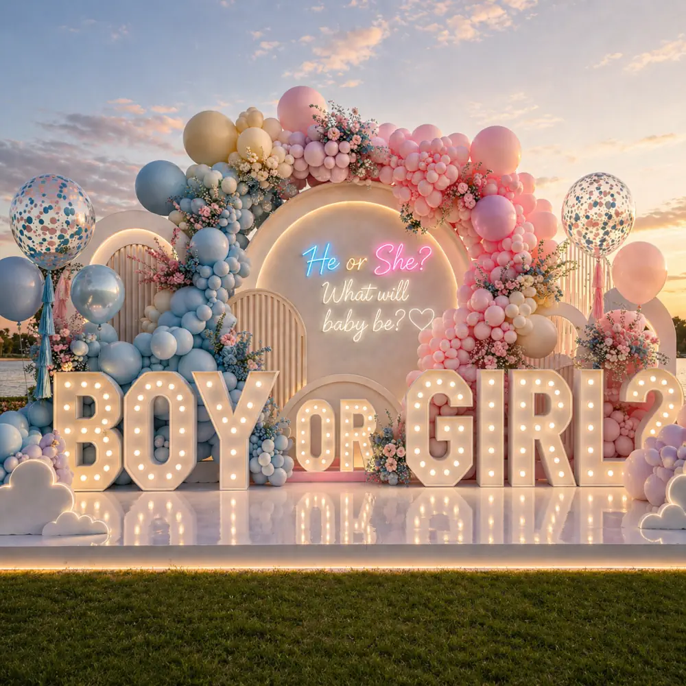 زينة حفل كشف جنس المولود