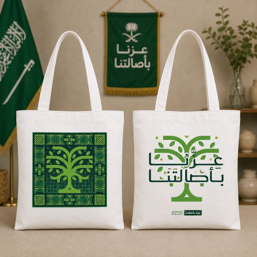 متجر سهل شوب للطباعة اونلاين في السعودية توت باق بتصميم اليو الوطني السعودي ٩٦