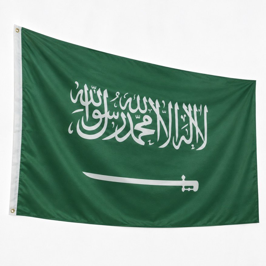 علم السعودية طباعة وجهين خارجي