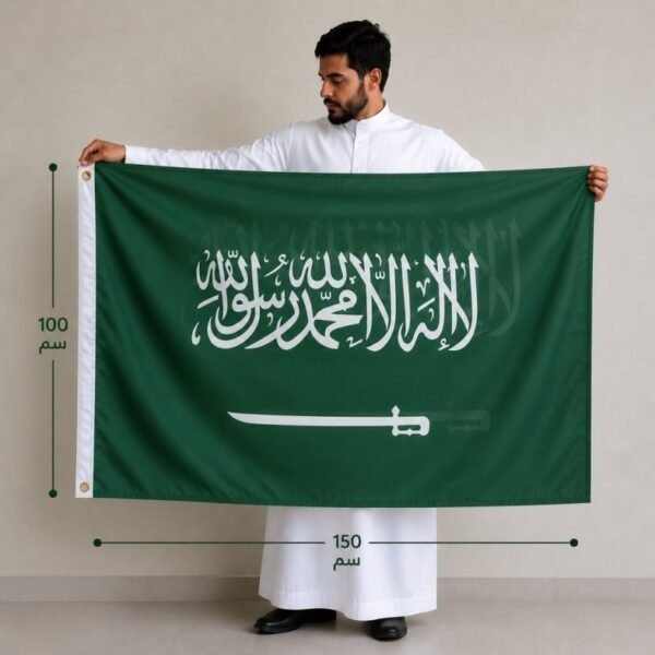 علم السعودية مطبوع من الجهتين
