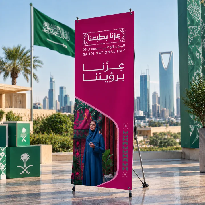 متجر سهل شوب للطباعة اونلاين في السعودية اكس بانر اليوم الوطني السعودي 96