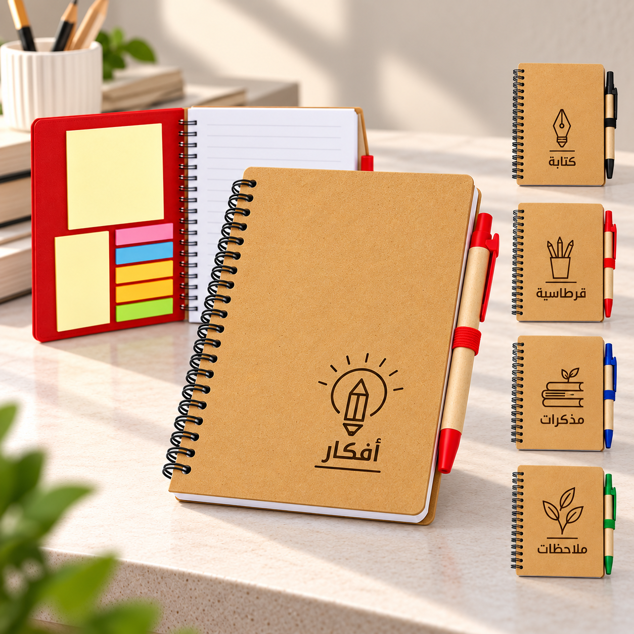 طباعة نوت بوك مع قلم واستيكر ملاحظات